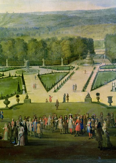 Promenade of Louis XIV by the Parterre du Nord (detail) by Etienne Allegrain